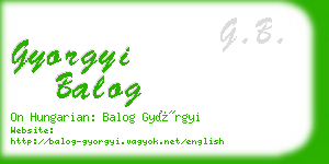 gyorgyi balog business card
